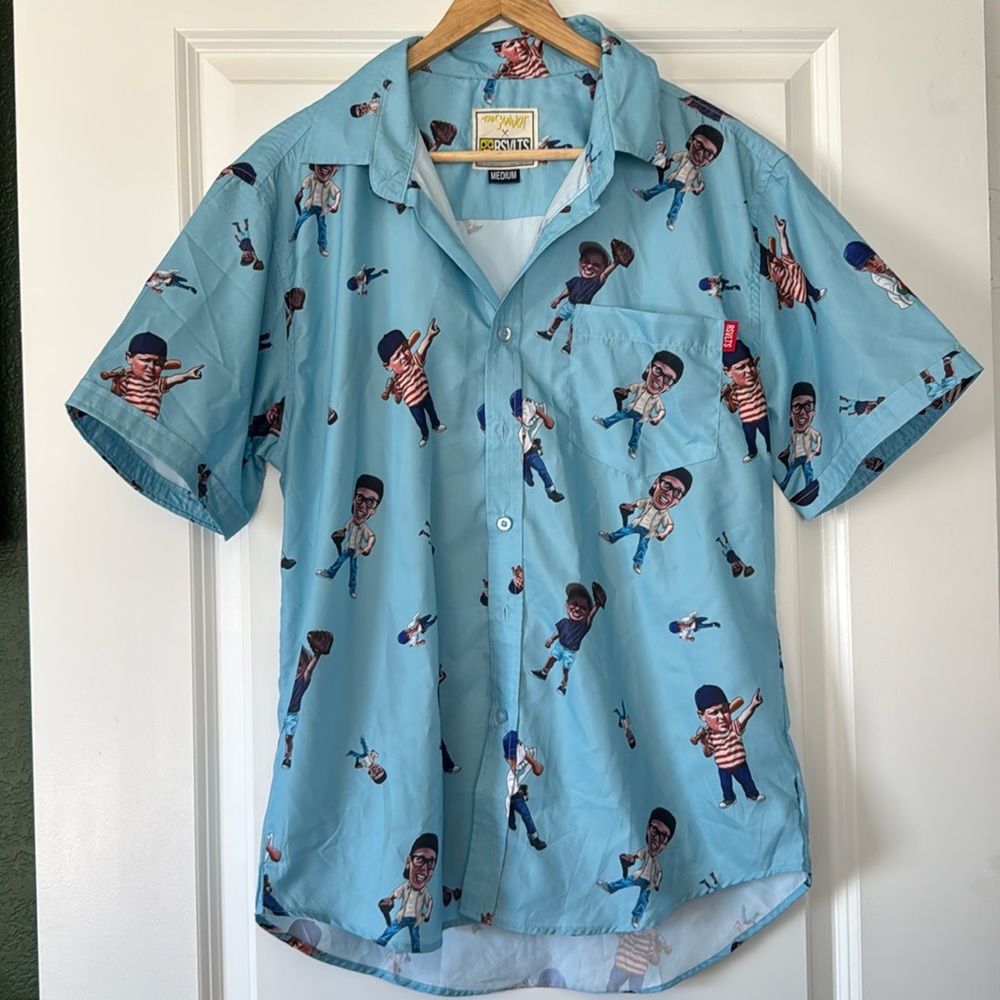 The Sandlot x RSVLTS Men’s M Blue Bobblehead Short Sleeve Button-down